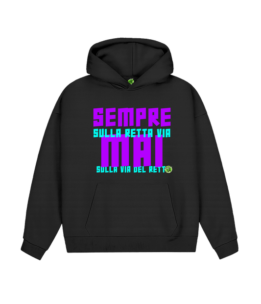 FELPA CAPPUCCIO RETTO NERA LA ZANZARA