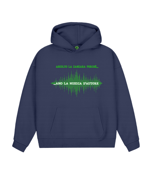 FELPA CAPPUCCIO AUTORE BLU LA ZANZARA