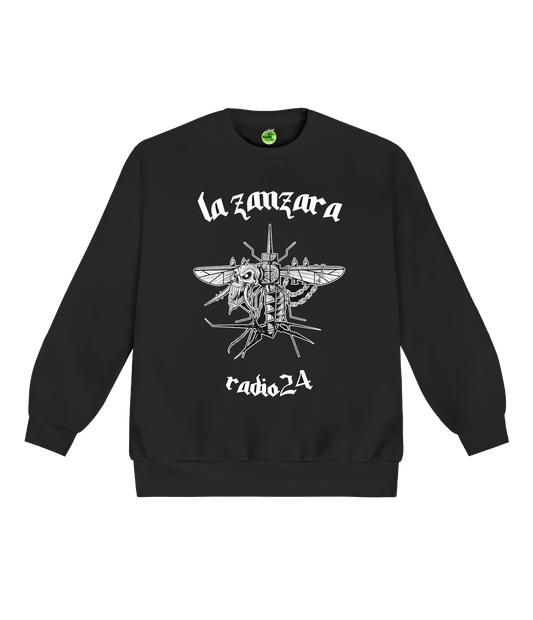 FELPA GIROCOLLO METAL SILENZIOSA NERA LA ZANZARA