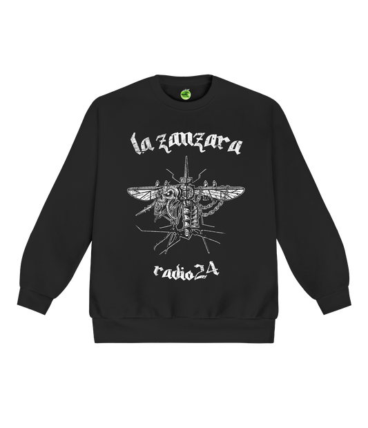 FELPA GIROCOLLO METAL NERA LA ZANZARA