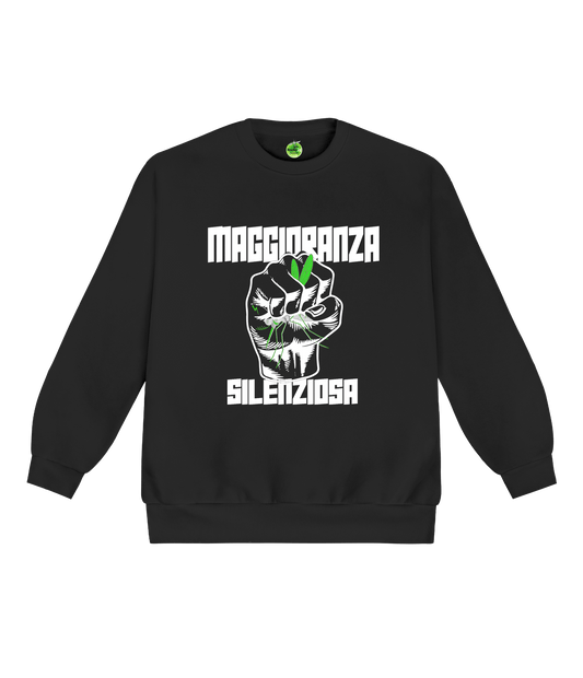 FELPA GIROCOLLO MAGGIORANZA SILENZIOSA NERA LA ZANZARA