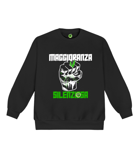FELPA GIROCOLLO MAGGIORANZA SILENZIOSA NERA LA ZANZARA