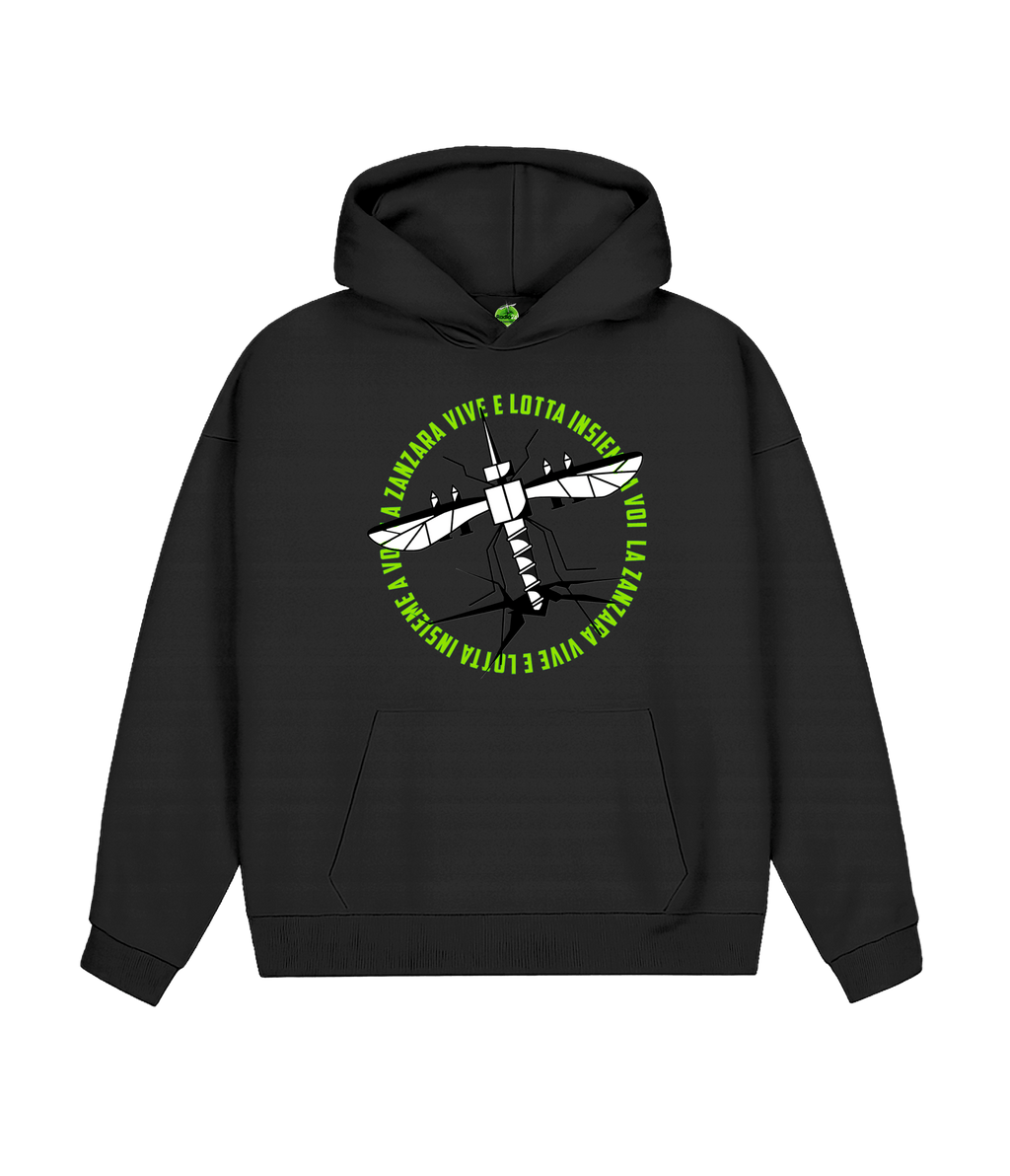 FELPA CAPPUCCIO LOTTA NERA LA ZANZARA