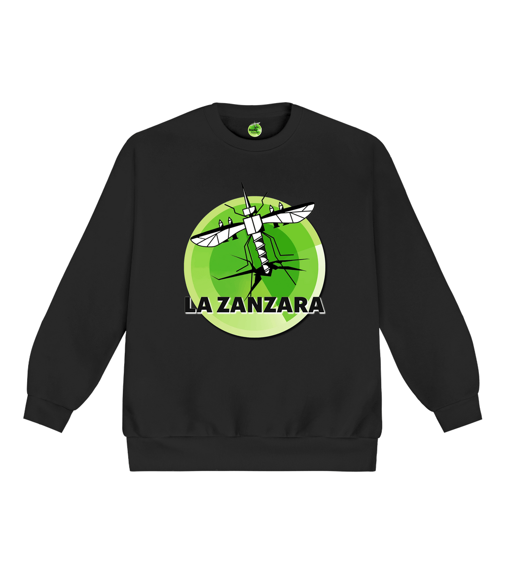 FELPA GIROCOLLO LOGO NERA LA ZANZARA