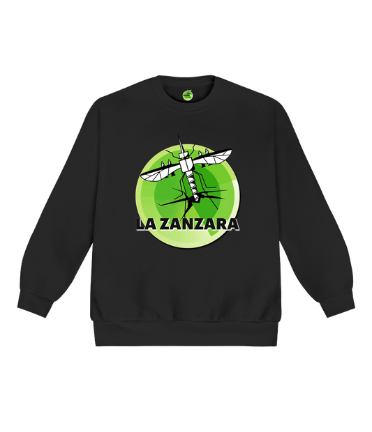 FELPA GIROCOLLO LOGO NERA LA ZANZARA