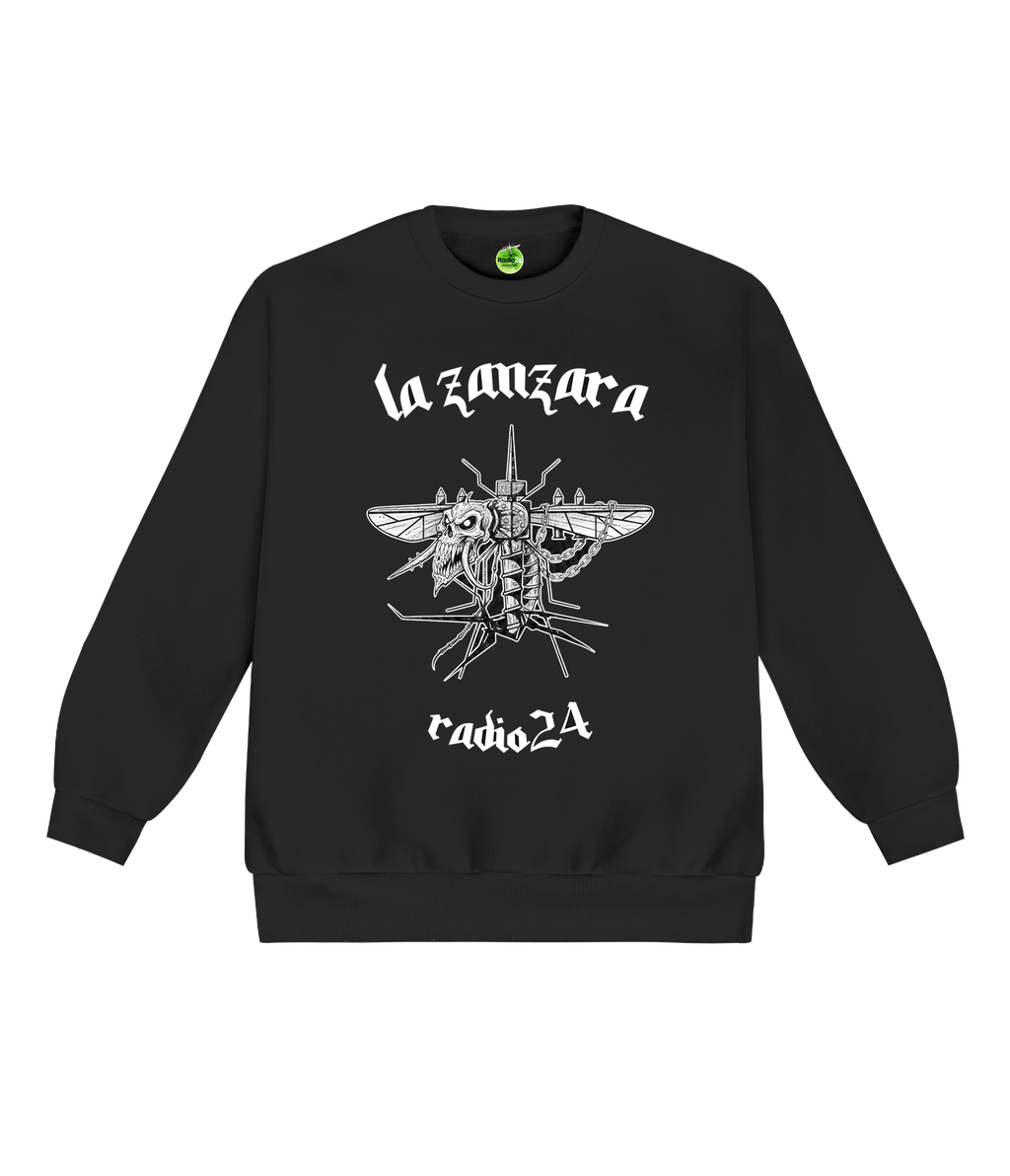 FELPA GIROCOLLO METAL SILENZIOSA NERA LA ZANZARA