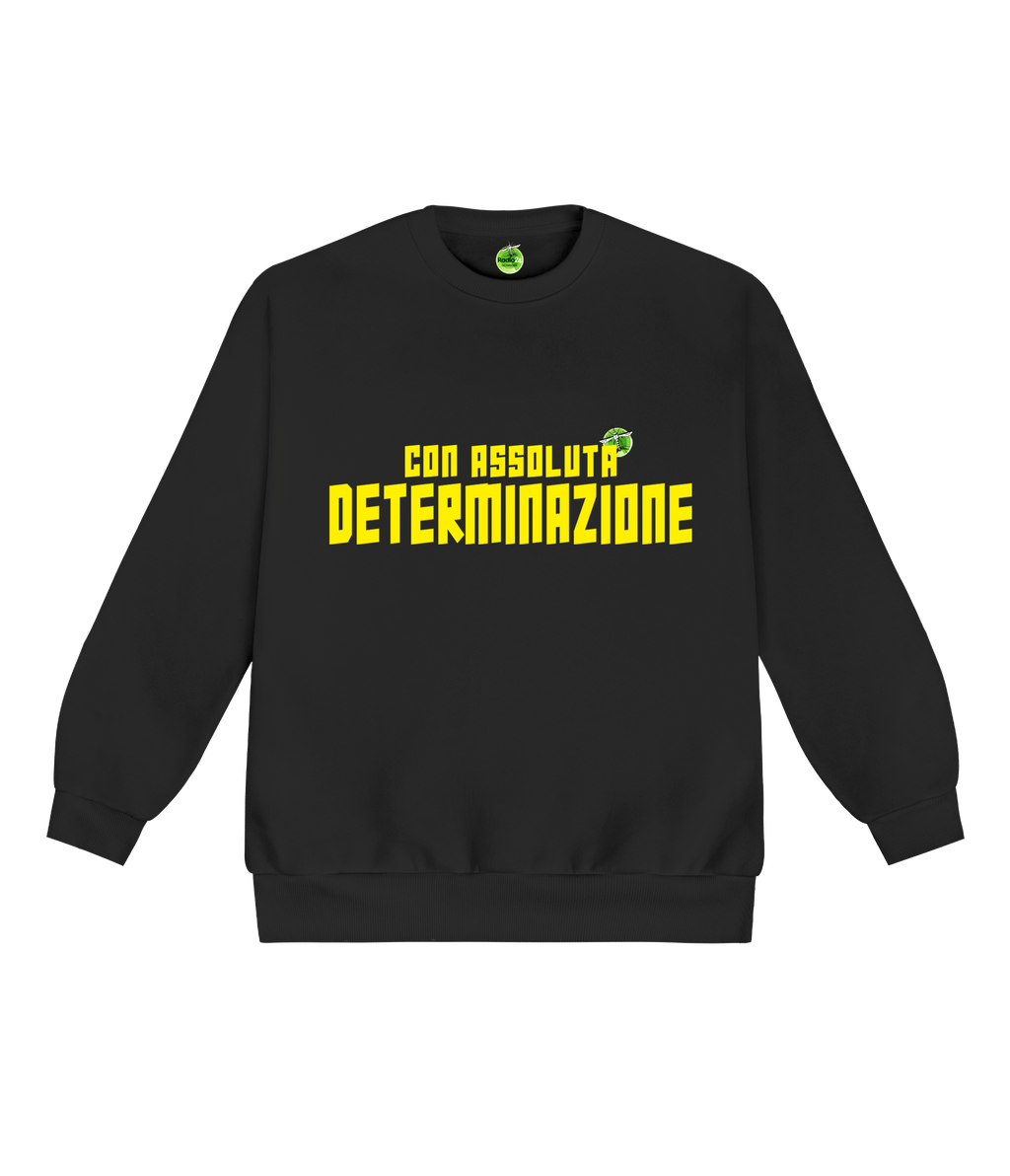 FELPA GIROCOLLO DETERMINAZIONE NERA LA ZANZARA