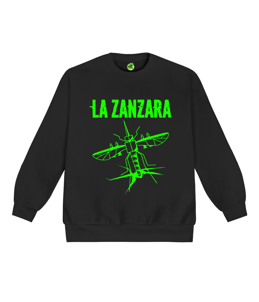FELPA GIROCOLLO FLUO NERA LA ZANZARA