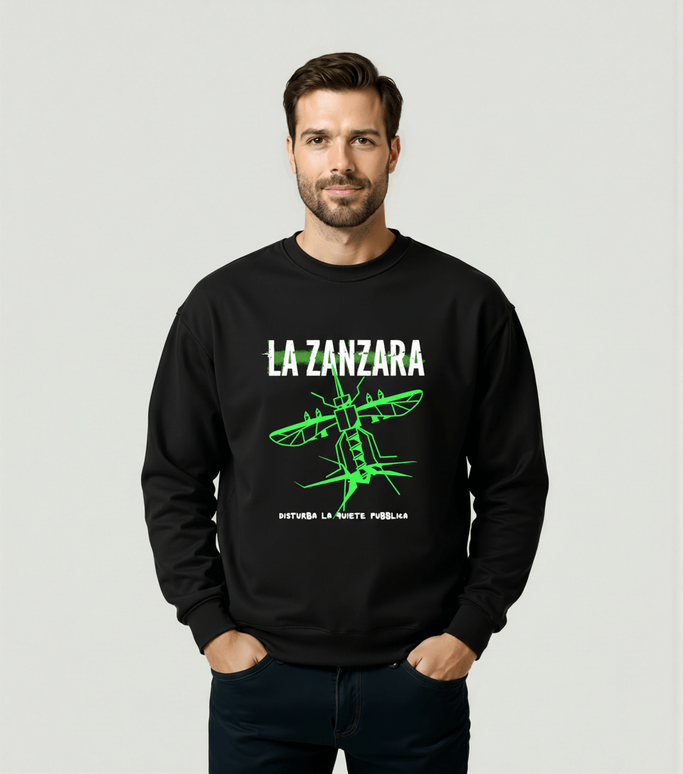 FELPA GIROCOLLO QUIETE NERA LA ZANZARA