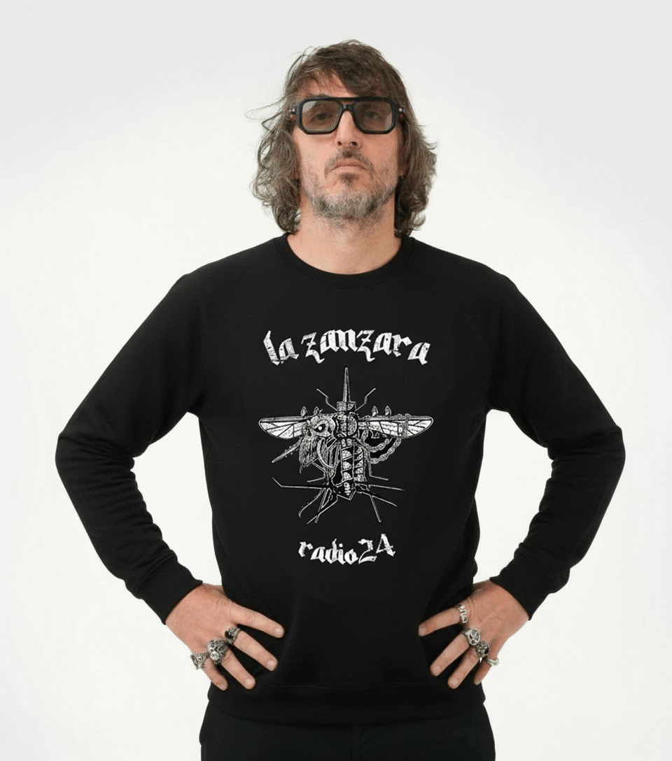 FELPA GIROCOLLO METAL NERA LA ZANZARA