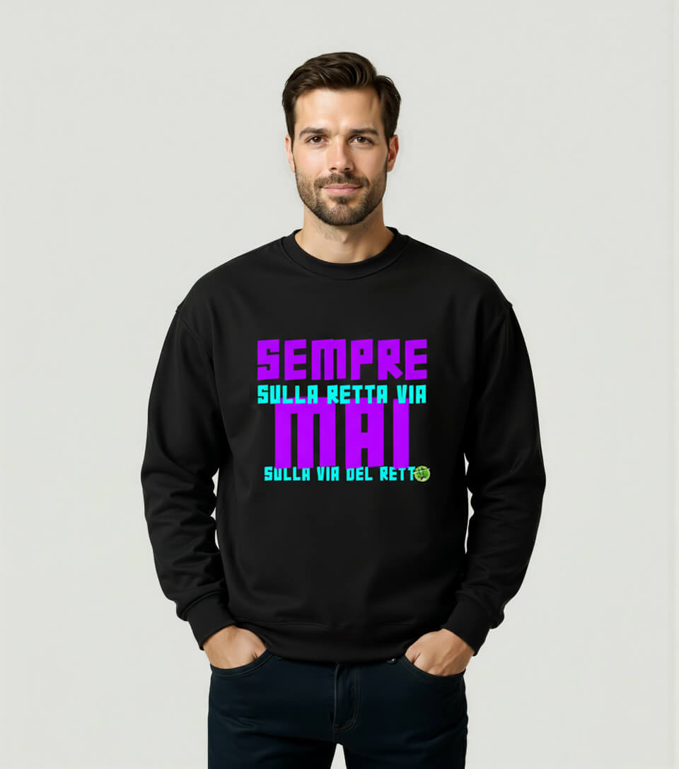 FELPA GIROCOLLO RETTO NERA LA ZANZARA