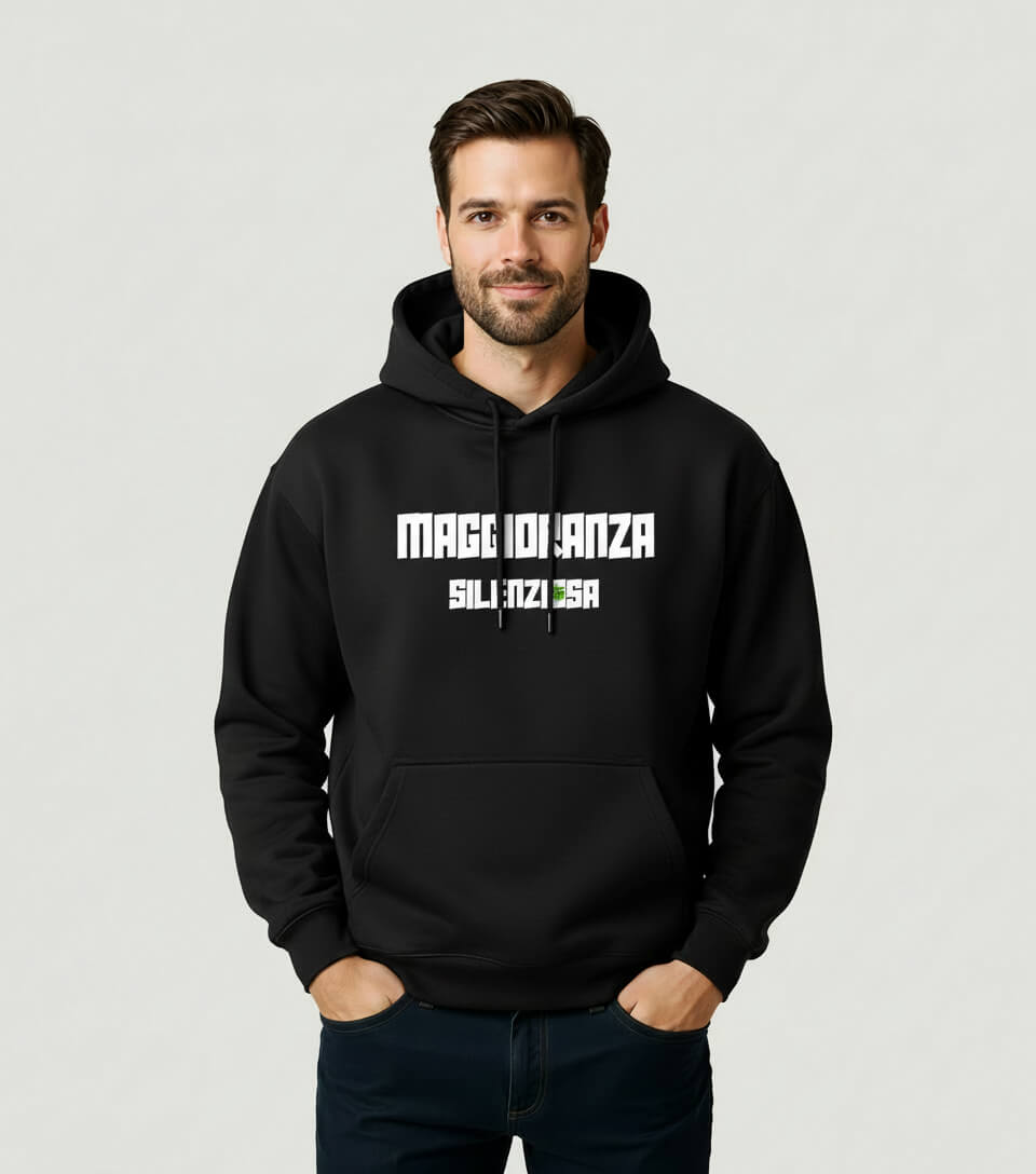 FELPA CAPPUCCIO SILENZIOSA NERA LA ZANZARA